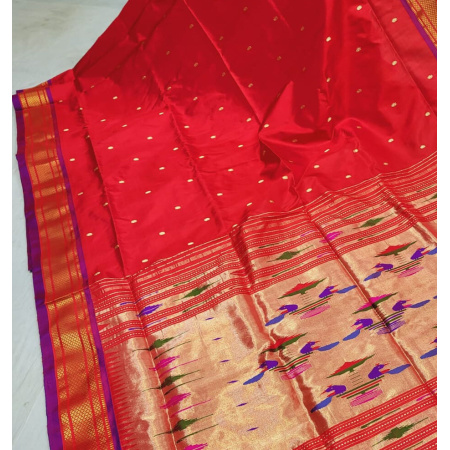 pure silk yeola handloom traditional pallu paithani